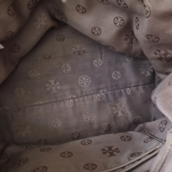 Tory Burch Royal Tan Pebbled Leather Marion East-West Tote Bag - Picture 14 of 14